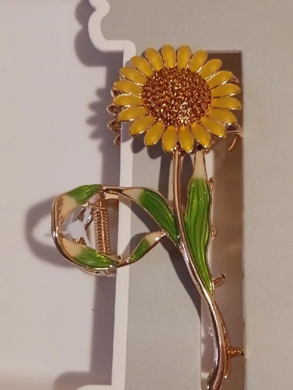 Gorgeous! Gold-Tone Floral Hairclips Yellow Sunflower & Pink Calla 🌻🌷🌺🌻